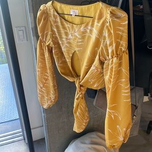 Camila Coelho revolve silk top long sleeve